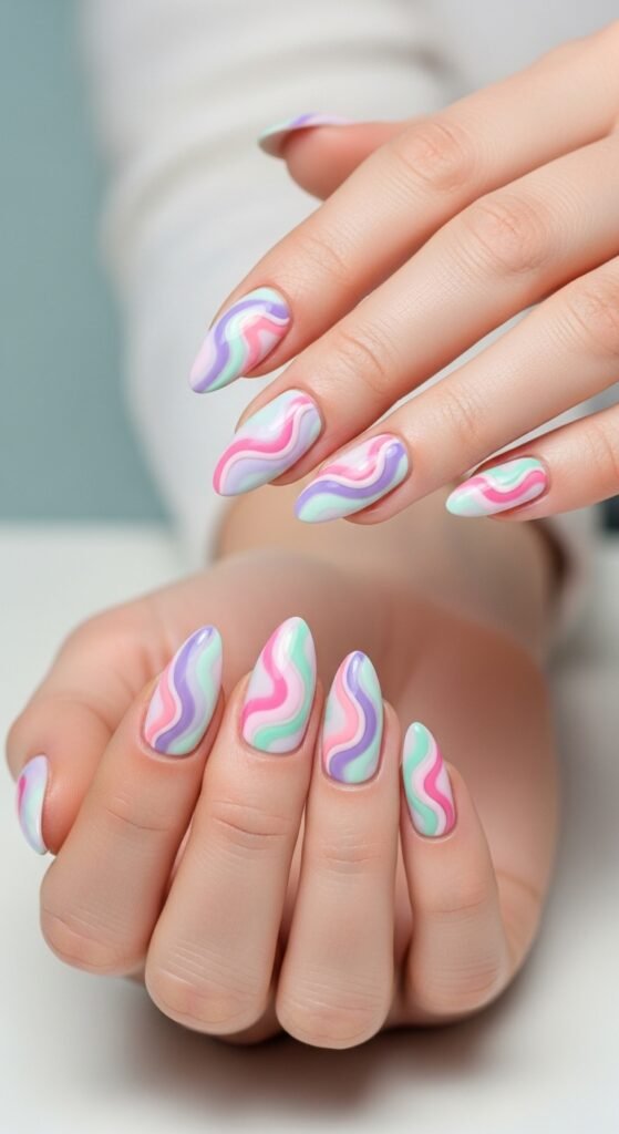 24. Abstract Swirl Nails