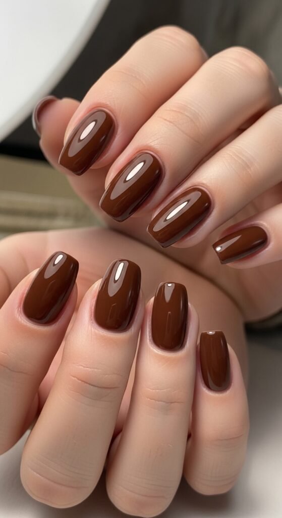 29. Soft Brown Gel Nails