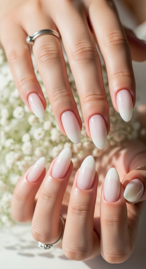2. Milky White Gel Nails