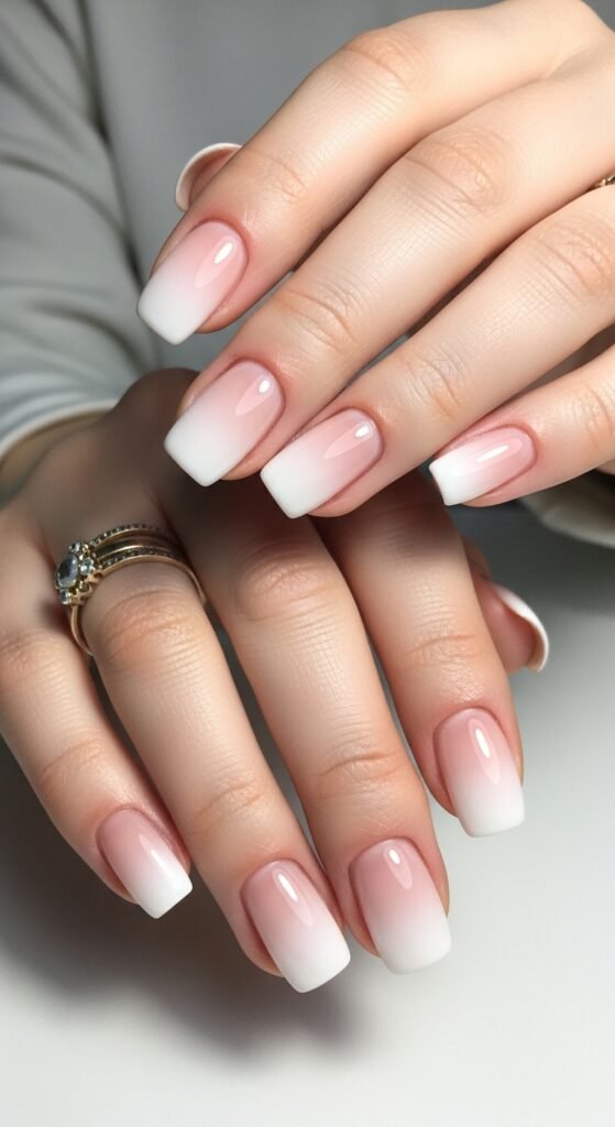 10. Clean Girl Ombre Nails