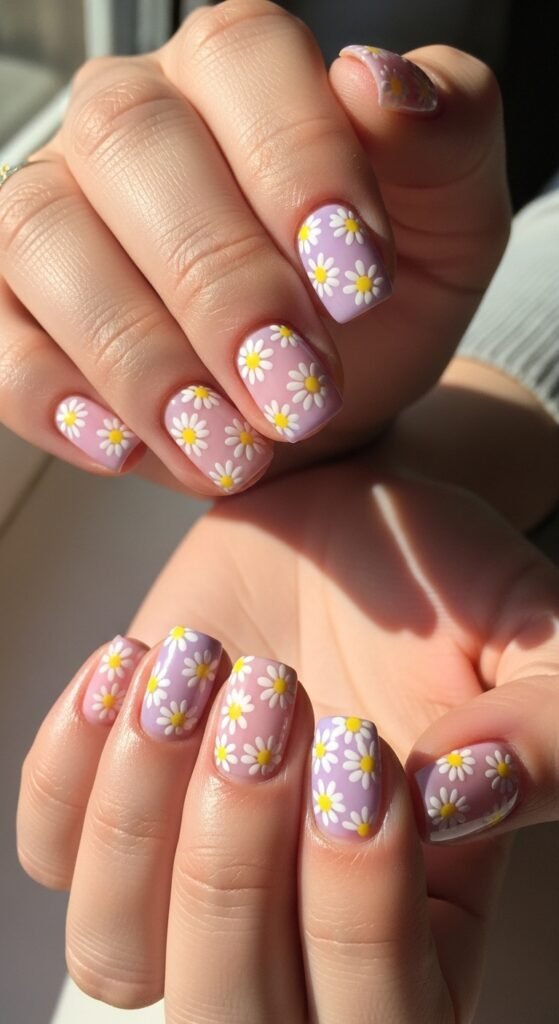 6. Floral Vacation Nails
