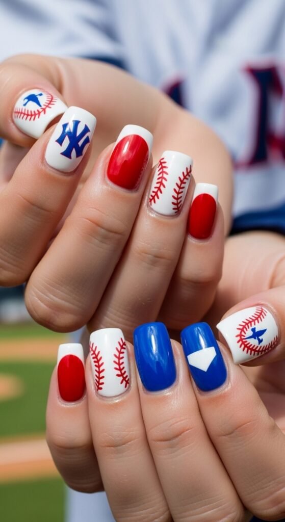 18. Team-Inspired Baseball Nails