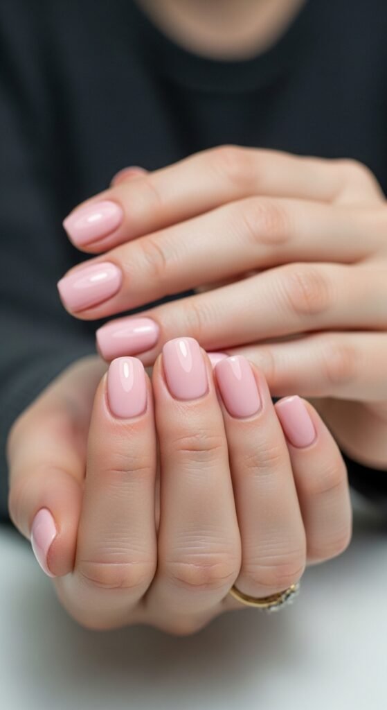 3. Soft Pink Clean Nails