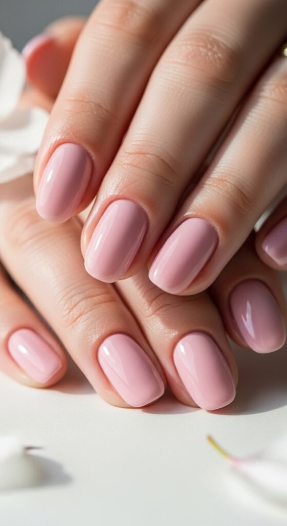 1. Pastel Pink Short Nails