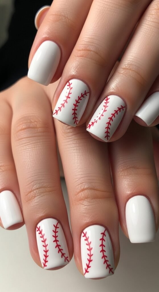 6. Short Baseball Nails