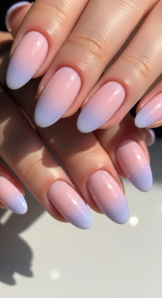 4. Soft Ombre Short Nails