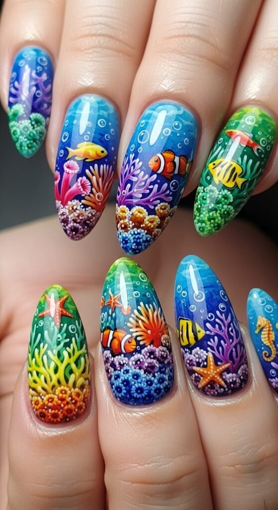 5. Coral Reef Nails