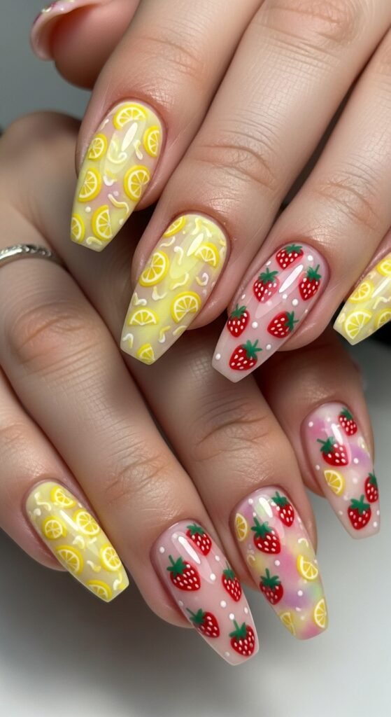 16. Fruit-Inspired Acrylic Nails