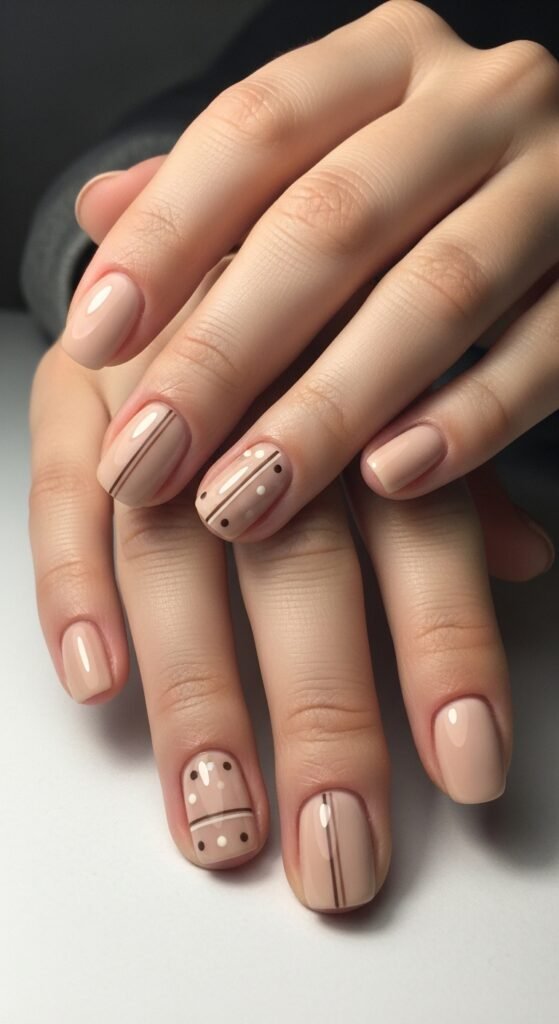 7. Beige Minimal Nails