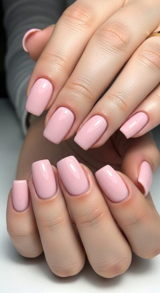 3. Short Soft Pink Nails