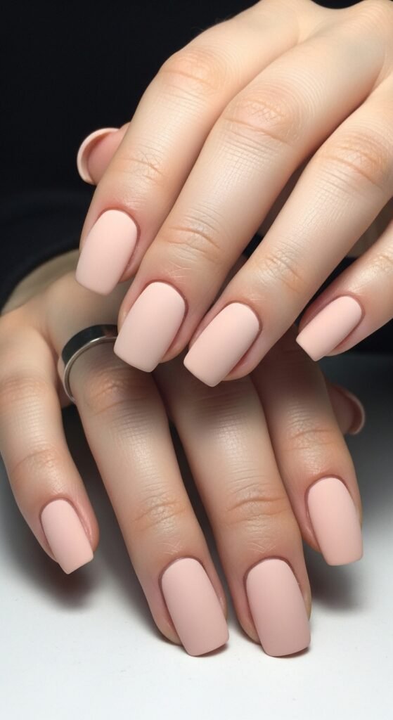 10. Short Nude Matte Nails