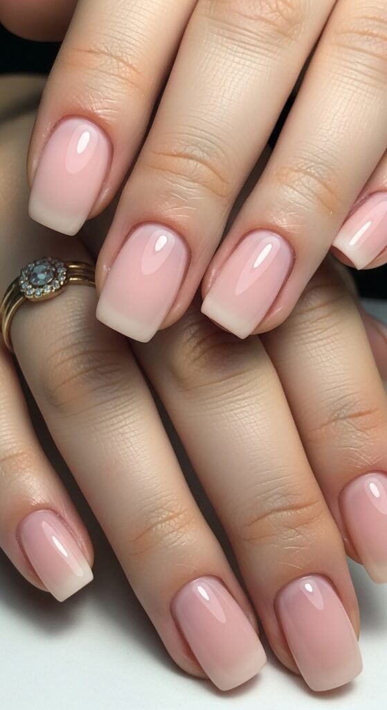30. Natural Glossy Gel Nails