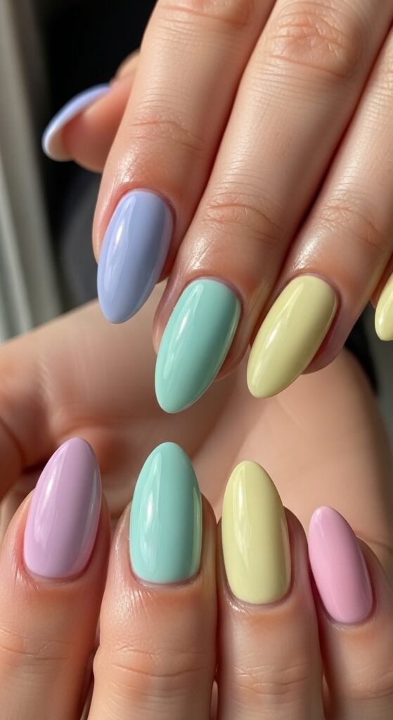 6. Chrome Pastel Nails