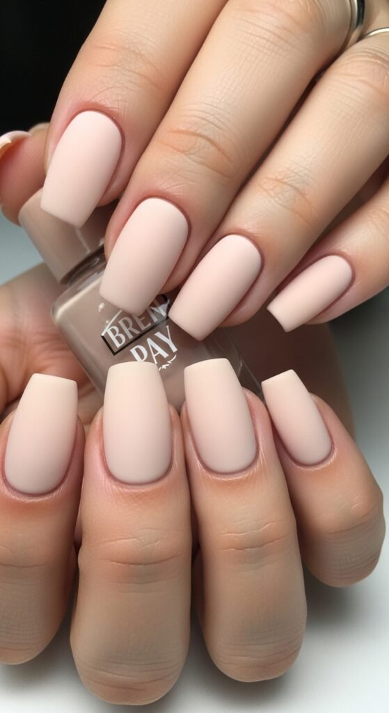 14. Soft Matte Nude Nails