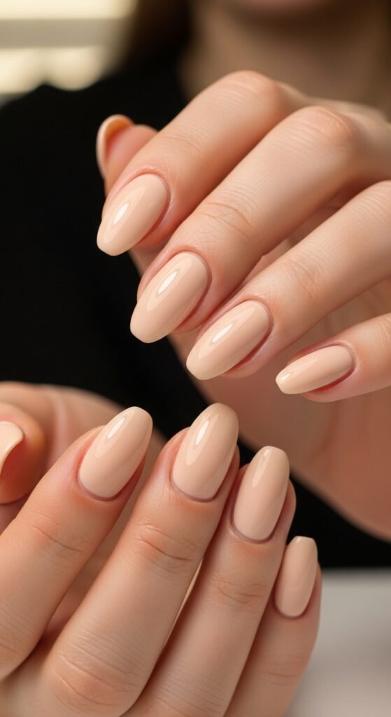 22. Soft Beige Gloss Nails