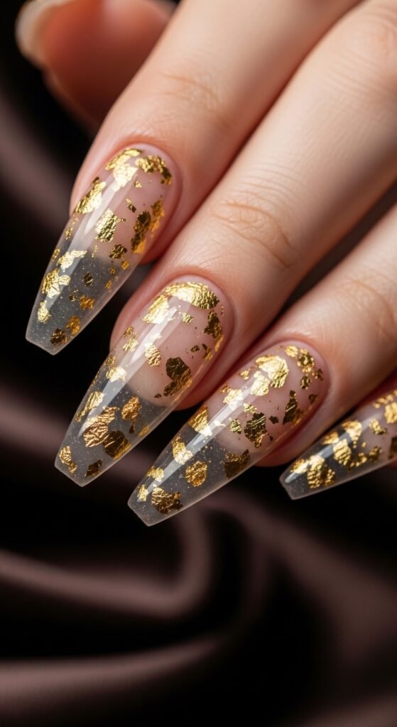 5. Nude Glossy Acrylic Nails