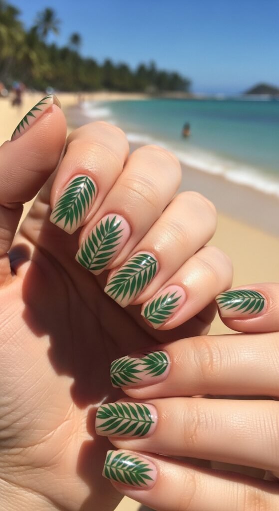 1. Tropical Palm Nails