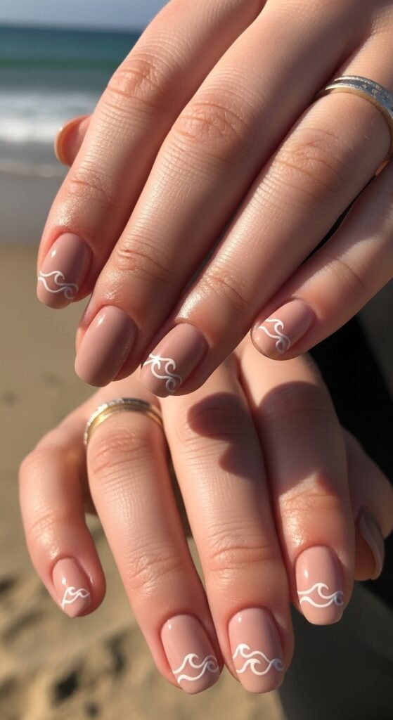 7. Minimalist Beach Nails