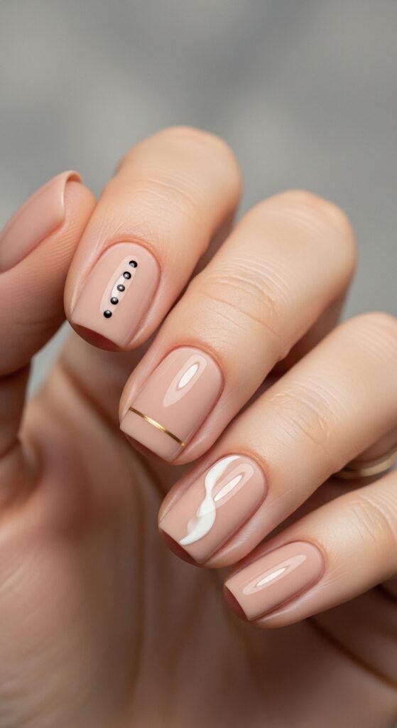 5. Minimal Short Nude Nails
