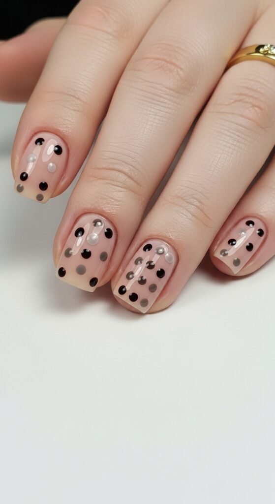 18. Minimal Dot Nail Art