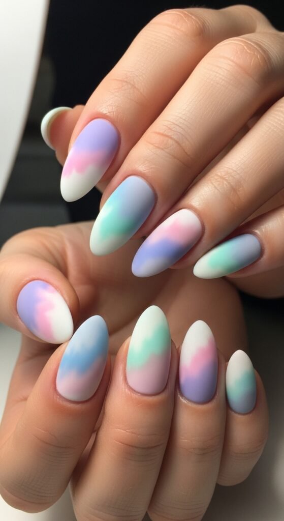 15. Matte Spring Acrylic Nails