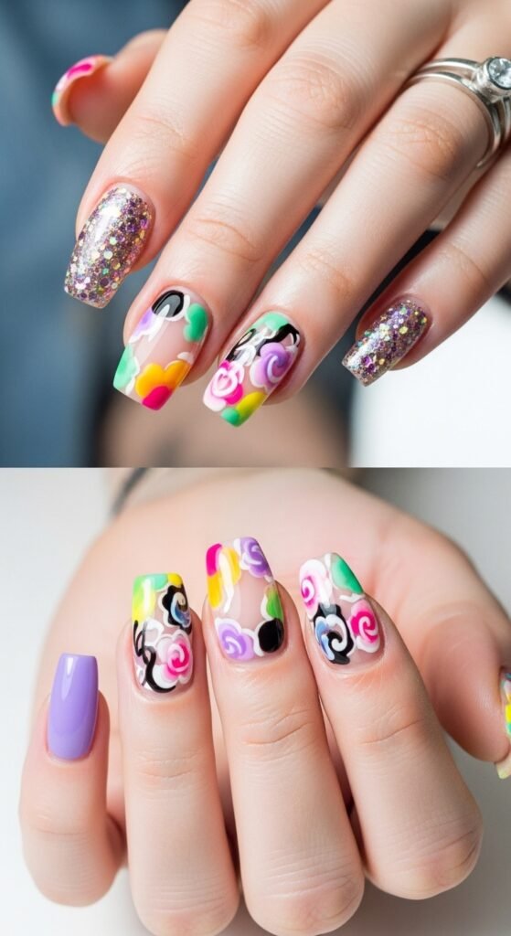 25. Mix & Match Gel Nails