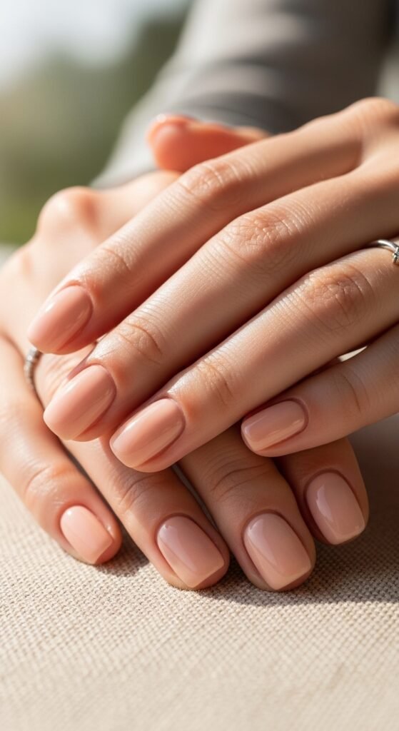19. Soft Peach Nude Nails