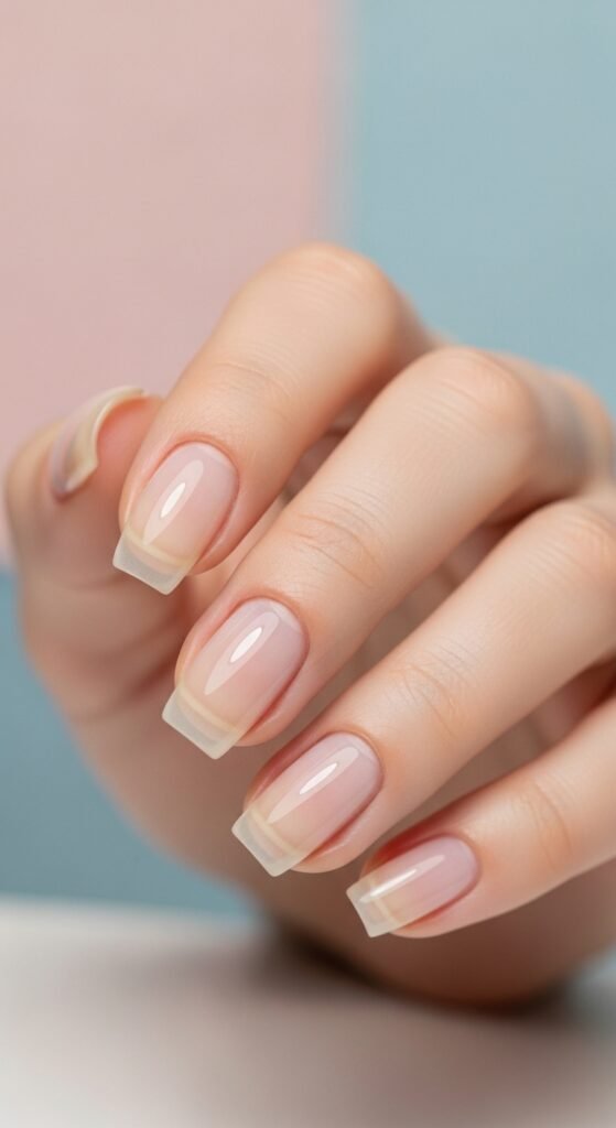 20. Glossy Transparent Nails