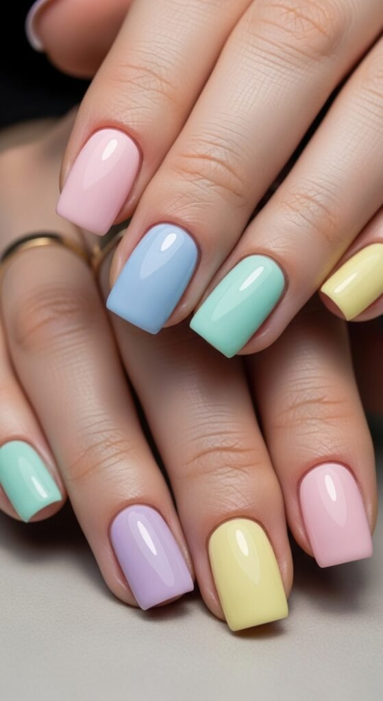 24. Short Square Acrylic Nails