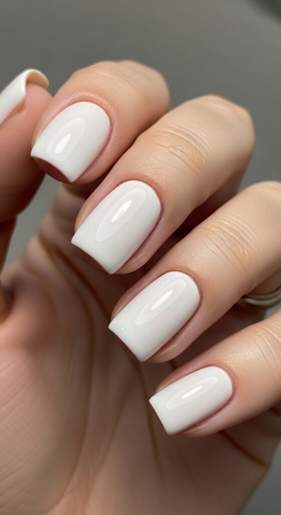 20. Milky White Nails