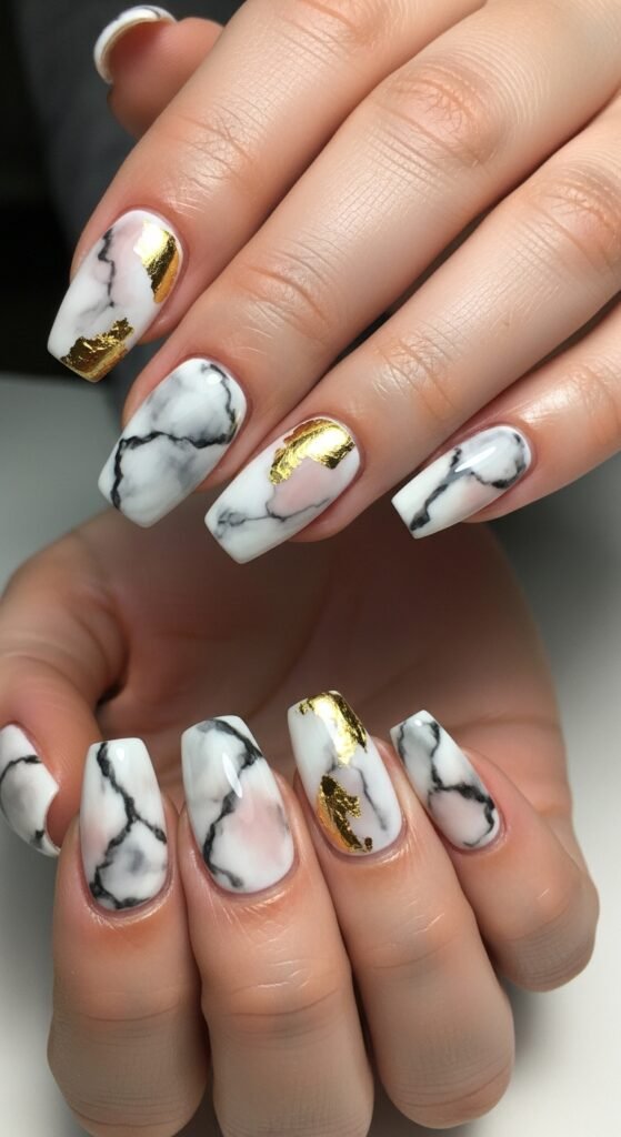 17. Marble Gel Nails