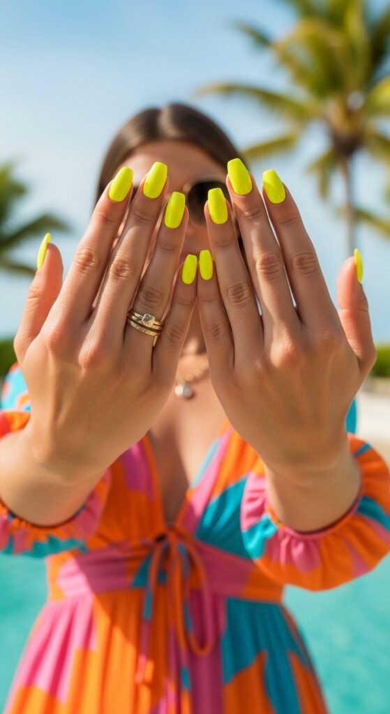 Why Neon Yellow Nails Are Trending in Summer 2026