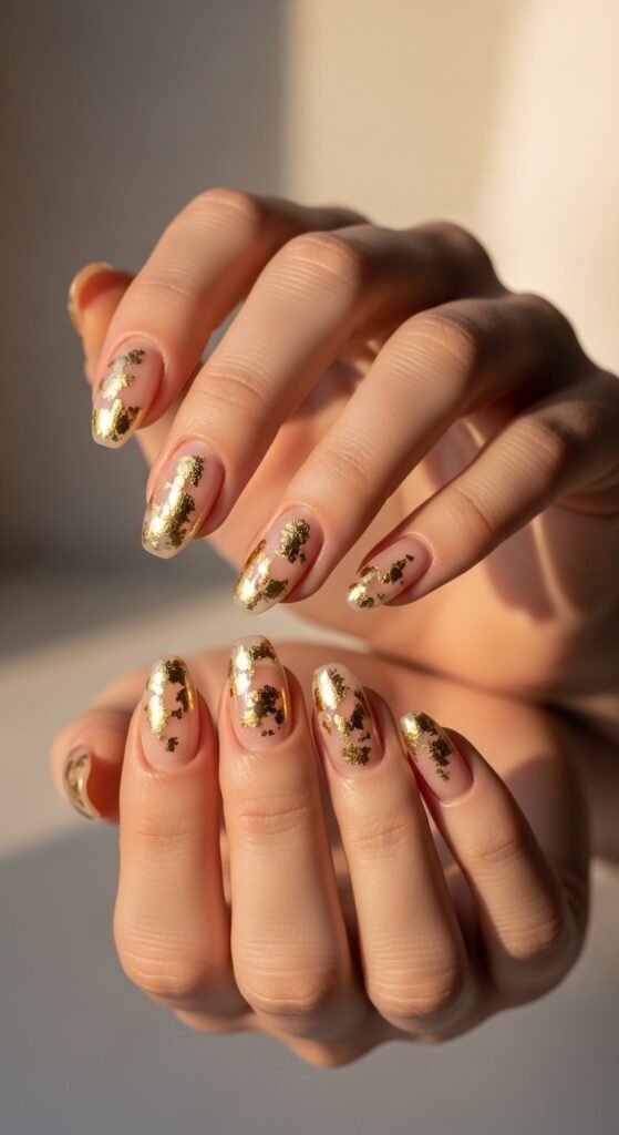19. Gold Foil Nails