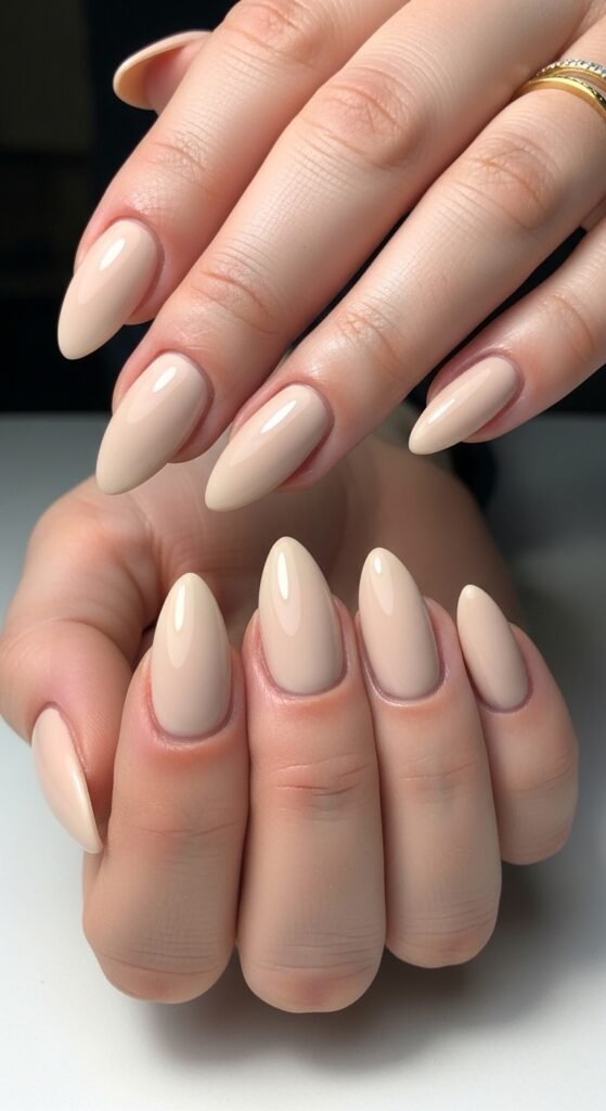 15. Natural Almond Nude Nails