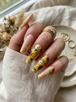 11. Sunflower Coffin Nails